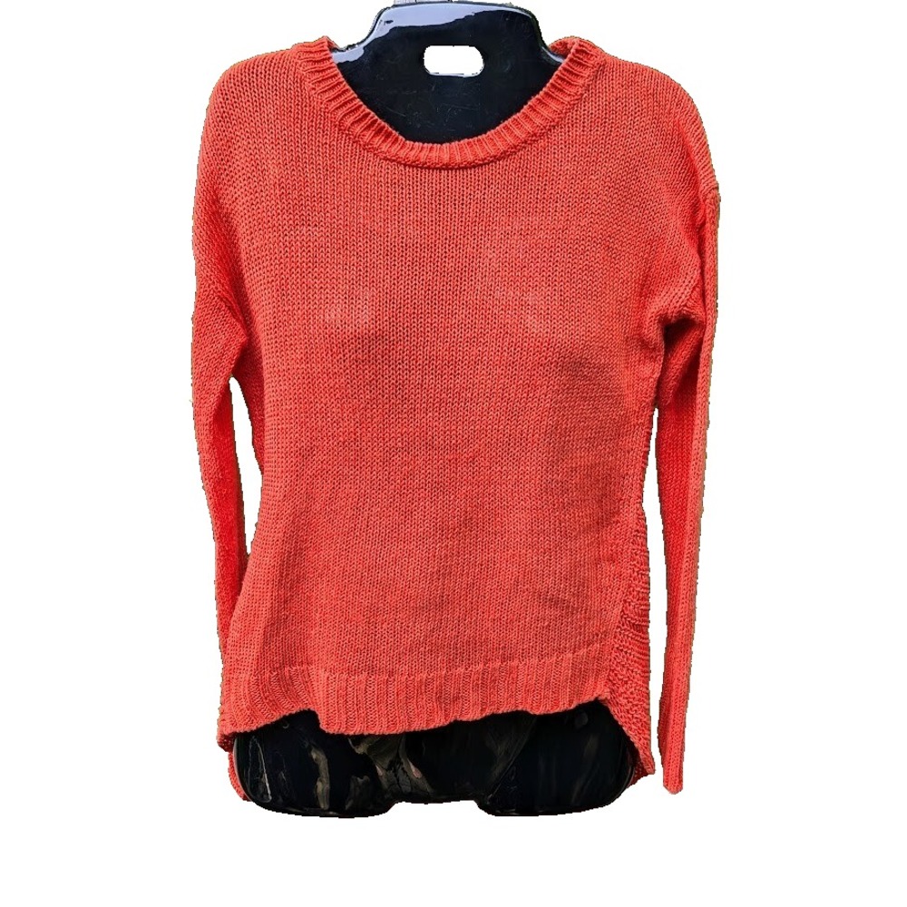 J Crew Womens Sweater Linen XSS Bright Preppy Open Knit Beachy Coastal Relaxed